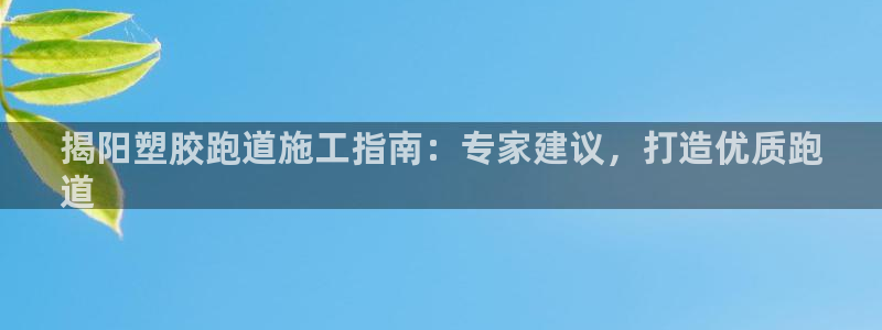 尊龙凯时人生就是博·(中国)：揭阳塑胶跑道施工指南：