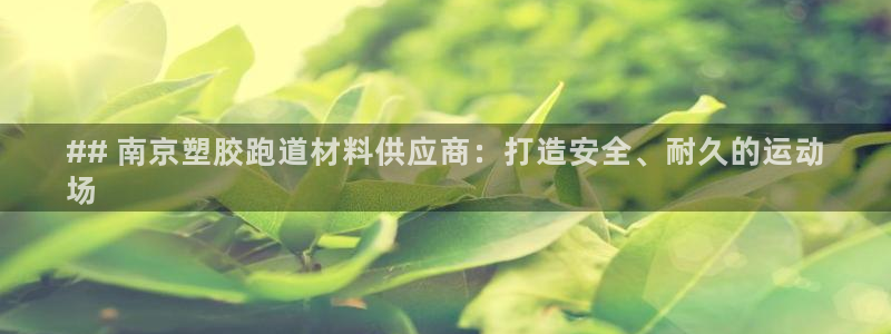 尊龙凯时可以提现吗：## 南京塑胶跑道材料供应商：打